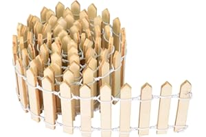 ZIMOER Valla de Madera en Miniatura, Mini Vallas para Jardin Madera, Color Madera Mini Valla 90 x 5 cm, para Jardín de Hadas, Terrario, Casa de Muñecas, Bonsái, Accesorios para Paisajismo Miniatura