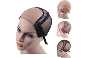 YANTAISIYU 4 "X4" U parte gorra de encaje suiza para hacer pelucas con correas ajustables peluca de malla(negro M)
