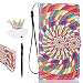 Produktbild Honor 8 Hülle, Honor 8 Schutzhülle Leder Hülle, Alfort 3 in 1 Flip Wallet Fashion Design Dual Use Falten Premium PU Leder Tasche Case Cover Folio Mappen Kasten Abdeckung für Huawei Honor 8 5.2" Smartphone Funktion Unterstützte Telefone mit Farbe Wirbel ( Farbe ) + Netter Staub Stecker + Alfort Schwarz Stylus Pen