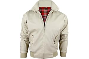 Army And Workwear Harrington Jacket with Tartan Lining British Made Mens Zip Up Classic Bomber