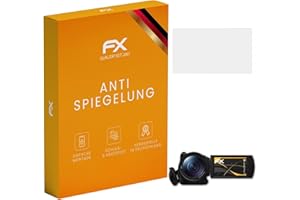 atFoliX Panzerfolie kompatibel mit Sony FDR-AX100E Schutzfolie, entspiegelnde und stoßdämpfende FX Folie (3X)