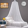 ATTILIO Mosquito Net for Hanging Double Bed King Size White Poliester Mono Machardani