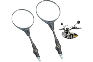 TOKANEIT Specchietti Rotondi Manubrio Pieghevoli, Retrovisori Rotondi, Classico Universale, Specchietto Retrovisore Regolabili per ATV, Scooter, Cruiser, Moped, Quad, Roller (Nero)