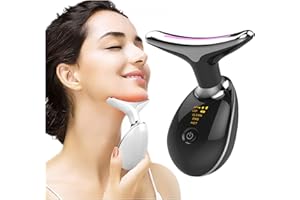 APRILADY Micro-Glow Portable Handset,Neck Face Firming Wrinkle Removal Tool,Firming Wrinkle Removal Device,Double Chin Reducer Vibration Massager,for Wrinkles Appearance Removal and Skin Tightening. (Black)