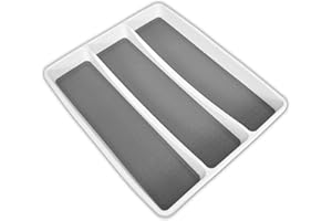 Mikihat Portaposate da Cassetto, Porta Posate Cucina Cassetto, Inserti per Cassetti Cucina 3 Scomparti, Organizzatore per Cassetti per Accessori da Cucina Utensili Coltello Cucchiaio Forchetta