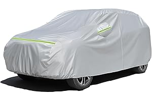 Favoto Funda Coche Exterior Impermeable Transpirable Compatibles con Audi Q5/Q7 BMW X4/X5 GLE Volvo XC60/XC90 Anti-UV Transpirable Resistente al Polvo Lluvia Rasguño Nieve al Aire Libre Plateado