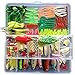 Produktbild gossipboy 132 PCS/1 SET Multifunktions Angeln Lure Kits gemischt Universal sortiert Angelköder Zubehör Set mit – auch Fisch Haken, Hard Gummiköder und andere Salzwasser Süßwasser Kunstköder für Angeln mit Tackle Box
