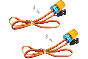 KEEDA 2 Pack RC LED Police Flash Lights Circular Strobe Alarm Lamp for 1/8 1/10 1/12 1/16 RC Model Police Car Truck (Yellow)