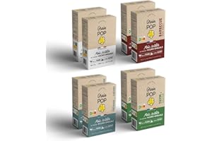 GRAIN POP Popcorn Premium | Lot découverte salées | GrainPop 8 Boîtes [2 barbecues, 2 thyms, 2 chèvres et 2 natures]
