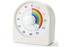 ‎LIORQUE LIORQUE Visueller Timer 60 Minuten Countdown Timer für Kinder und Erwachsene Leiser Kurzzeitmesser mit Silikongehäuse Pausenfunktion wiederaufladbarem Akku für Küche Schule Büro