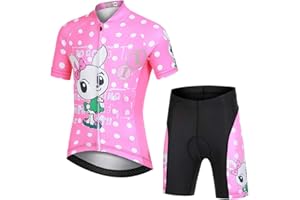 LPATTERN Kinder Jungen Mädchen Set Radtrikot mit Radlerhose schnelltrocknend