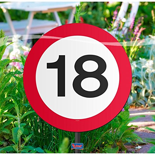 Geburtstag Party Garten – Verkehrsschild 18. Geburtstag