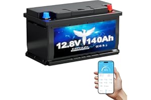‎ELFHUB Elfhub 12V 140Ah H190 LiFePO4 Batterie mit 189mm Höhe, 1792Wh Tiefzyklus Lithium Batterie mit 150A Smart Bluetooth BMS, Niedrigtemperaturschutz, Perfekte Ersatzbatterie für Wohnmobil, RV