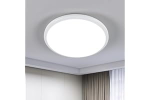 Lumiup 12 Inch LED Ceiling Light, 24W Surface Flat LED Ceiling Light for Indoor/Outdoor, IP54 Waterproof Round Ceiling Light Fixture for Bathroom, Bedroom, Kitchen, Hallway, Balcony