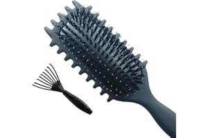 JOIYHY Spazzola per Capelli Curva, Curly Hair Brush，Spazzola for capelli Bounce, Spazzola Districante per Capelli Professionale per Ogni Tipo di Capelli (Nero)
