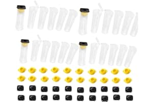 HUNTERBEE 20 pcs Beekeeping Queen Bee Roller Cages Queen bee rasing Rearing Cell Cup kit Holder Cell Fixture for nicot System