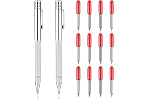 Ezydka Penne con Punta in Tungsteno 2pz Penna Carburo di Tungsteno con 12 Punte di Penna Aggiuntive, Tungsteno Carburo Punta Scriber per Scrivere su Legno, Acciaio e Vetro