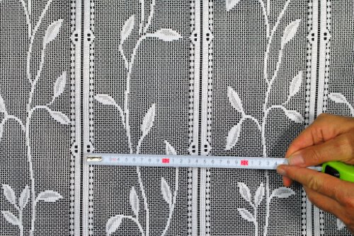 14 cm breites Raffrollo Scheibengardinen Blätterranke 120 cm hoch - 4