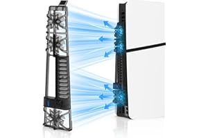 ElitePlay PS5 Slim Cooling Fan with LED Light,Quiet and Efficient Cooling System for PS5 Slim Cooler,2 Fan Speeds,3 Small Fans,USB 3.0 Port Compatible with PlayStation 5 Slim Edition