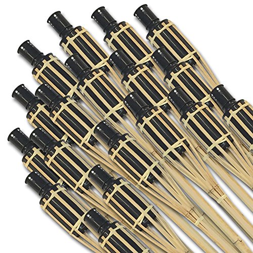 Lot économique?: énorme XXL Bambou torche de jardin 120 cm pour une lumière chaleureuse Éclairage - Party Jardin Extérieur 18 Fackeln noir