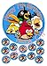 Produktbild Angry Birds - 1 x 19cm & 12 3, 8cm rund Fondant essbaren Kuchendeckel und mit Ihrer individuellen Gruß gedruckt (Geburtstag-Pack)