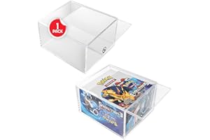 EVORETRO Protection en Acrylique pour boîte Pokémon Booster - 1 lot avec Couvercle Coulissant, Protection en Acrylique Anti-UV, empilable. Gardez Votre Collection en Parfait état.