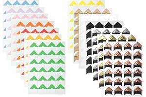 XZMCAT 14 Feuilles 336 Pièces Coins Photo Autocollants, 14 Couleurs Photo Autocollants pour Le Bricolage Scrapbooking, Album Photo, Coin Album Bricolage, Journal Intime, Journal et Plus