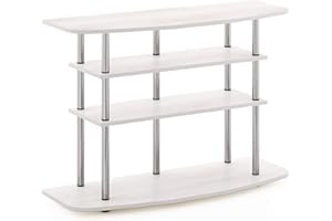 Furinno Frans Soportes de TV sin Herramientas, Madera de ingeniería, Roble Blanco, Talla única