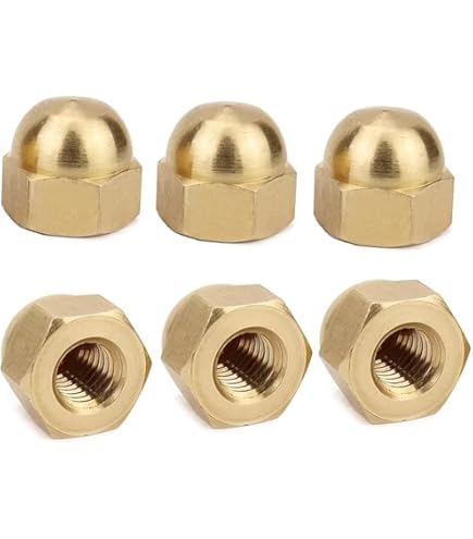 Dado A Cupola In Ottone - 20 Pezzi Dadi Esagonali A Ghianda Per Veicoli, Interni Ed Esterni (M3-M12) - Foto 2