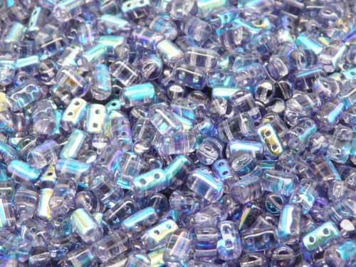 20 Grams (0,71 Ounces) Czech Glass Two-Hole Seed Beads RULLA 3x5mm Tanzanite AB
