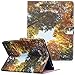 Produktbild FNBK iPad 2/3/4 Hülle,iPad 2/3/4 PU Ledertasche Flip Case Schutzhülle Cover Business Tasche Etui Ständer Eingebautem Magnet Leder Smart Cover Lederhülle für Apple iPad 2/3/4,Herbstblätter