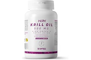 HSN ESSENTIALS Krill Oil de HSN | Aceite de Krill 500mg | Fuente de Omega 3 (DHA, EPA) | Con Astaxantina y Fosfolípidos | Potente Antioxidante | materia prima RIMFROST | Sin Gluten, Sin Lactosa | 120 perlas