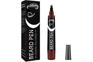 RUBYTINT Beard Dye for Men – Waterproof Formula with 4-Prong Tip – Helps Fill & Shape for a Natural Look Multi-Use Beard Pen Filler (brown)