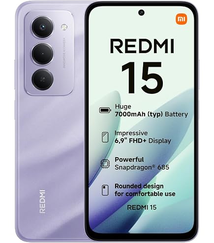 XIAOMI Redmi 15 Smartphone Von 8 + 256GB, Purple, Bildschirm Von