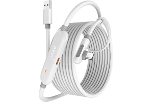 Maxonar [Next-Gen Chip] VR Charging Link-kabel 16FT Kompatibel med Meta Quest 3S/Quest 3/Oculus Quest 2/Pico 4-tillbehör och PC/SteamVR, Awesome Gift-5Gbps USB 3.0 till USB C-kabel