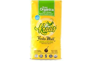 YERBOX Kraus Yerba Mate Tè Tradizionale Con Palo 500g + Campione Regalo (40g):Ricco di antiossidanti e vitamine, accelera il metabolismo, senza zucchero | Argentina