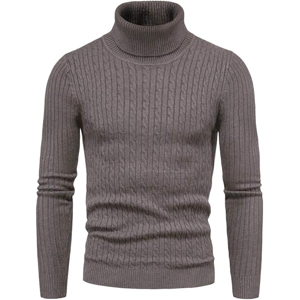COOFANDY Coltrui voor heren, gebreide trui met hoge rolkraag, slim fit