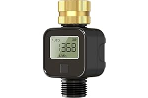 GIEXSMART Wasser-Durchflussmesser mit Messinggewinde – Misst Durchflussrate in Echtzeit – Ideal für Wohnmobile, Gartenschläuche, Rasensprenger & Sprühdüsen