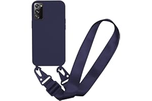 MBSLFY Silikon Handykette für Samsung Galaxy Note 20 Hülle mit Band,Verstellbarer Halskette Handyhülle,Necklace Hülle mit Band, Handyhülle für zum Umhängen,Case mit Schnur,Navy blau