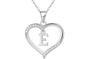 Cosie Lily Dia De La Madre Collar Mujer Regalo, Colgante Corazon Gargantilla con Inicial A-Z,Collares Plata de Ley 925 26 letra, Regalos Exquisitos Para Mamá Esposas Hermanas Amigas