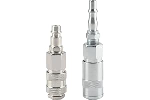 QKHCABLE 4-in-1 Air Fitting Converter Adapter Set: 1/4" BSP Male - Euro & PCL Conversion, Quick Release for Industrial & Home Use