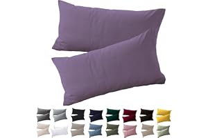 Soifox Örngott 50 x 70 cm, grålila, 100 % mikrofiber, örngott 50 x 70 cm, örngott 50 x 70 cm, örngott med dragkedja