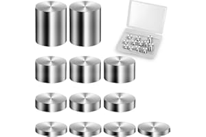 PEUTIER 12pcs Car Weights for Pinewood Derby, 2.375 Oz Tungsten Buffer Weight 4 Sizes Cylindrical Car Counterweight to Speed Up Your Car