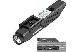 TOUGHSOUL Tactical Flashlight 1450 Lumen Picatinny Rail MLOK Mounted with Momentary Strobe Function Rifle Flashlight (Picatinny+Mlok)