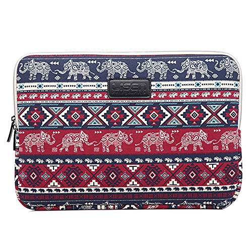 ZiXing Bohème Stil Canvas-Gewebe Elefant Diamant Muster Laptophülle Laptop Schutztasche Sleeve für Apple Macbook/ Acer/ Dell/ Fujitsu/ Lenovo/ Asus/ HP/ Samsung/ Sony/ Toshiba