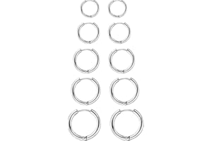 ASH'S CHOICE Boucles a'oreilles en acier homme femme inoxydable, petit ensemble de Boucles d'oreilles créoles noires, boucles d'oreilles à chaîne croisée, piercing oreille (26/46 Pièces)