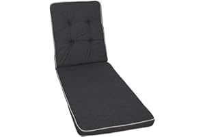 ‎OUTLIV OUTLIV. Liegenauflage Romeo Elegance Hochwertiges Baumwolle-Polyester Material, Pflegeleicht, Waschbar bis 30 °C, 190x60x5 cm, Anthrazit