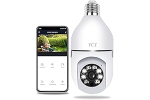 VCY Kamera bezpieczeństwa w żarówce, E27 WiFi kolorowa noc 360 stopni Pan/Tilt panoramiczna kamera IP, 2,4 GHz 1080P inteligentna domowa kamera monitoringu dla dzieci z alarmem detekcji ruchu nocna wizja dwukierunkowy rozmowa wewnętrzny zwierzęcy