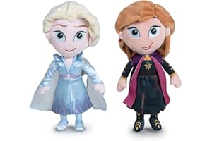 PBP Disney - Pack 2 Peluches 11'81"/30cm Princesses Frozen, La Reine des Neiges - Elsa + Anna Qualité Super Douce