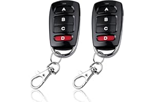 VIVIDRISE Pack of 2 Universal Remote Control Garage Door, 433 MHz Garage Door Opener, Handheld Transmitter, Wireless Remote Control, Garage Door, Cloning Replacement Compatible with 4 Buttons Marantec for Gate